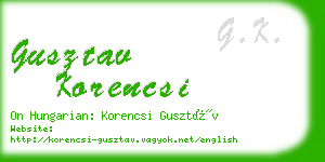 gusztav korencsi business card